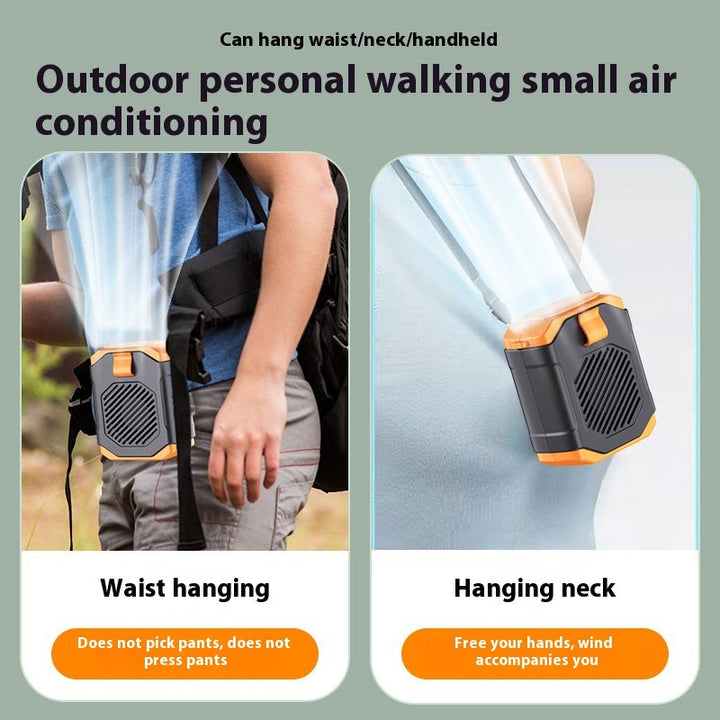 Unisex nan compact rechargeable waist fan with digital battery indicator and adjustable tilt foot Kalsten