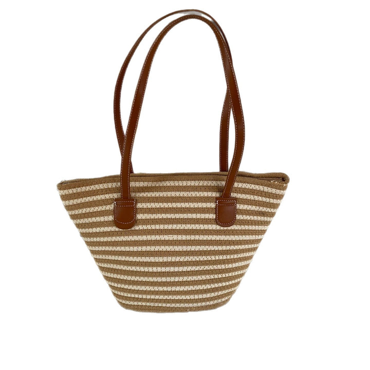 Trendy Basket Bag with Leather Handles Kalsten