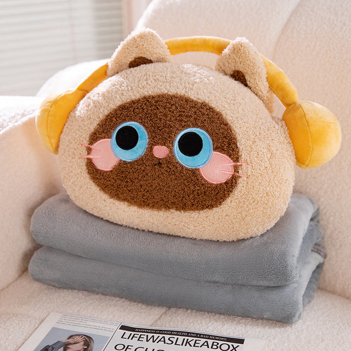 Cushion in cat shape with headphone design Kalsten