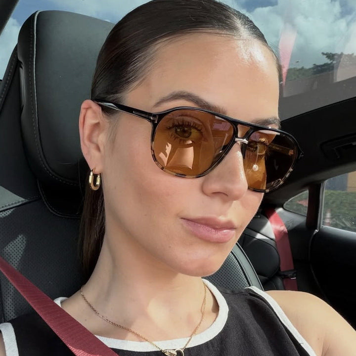 Women's square sunglasses with luxurious tortoiseshell pattern and polarized lenses Kalsten