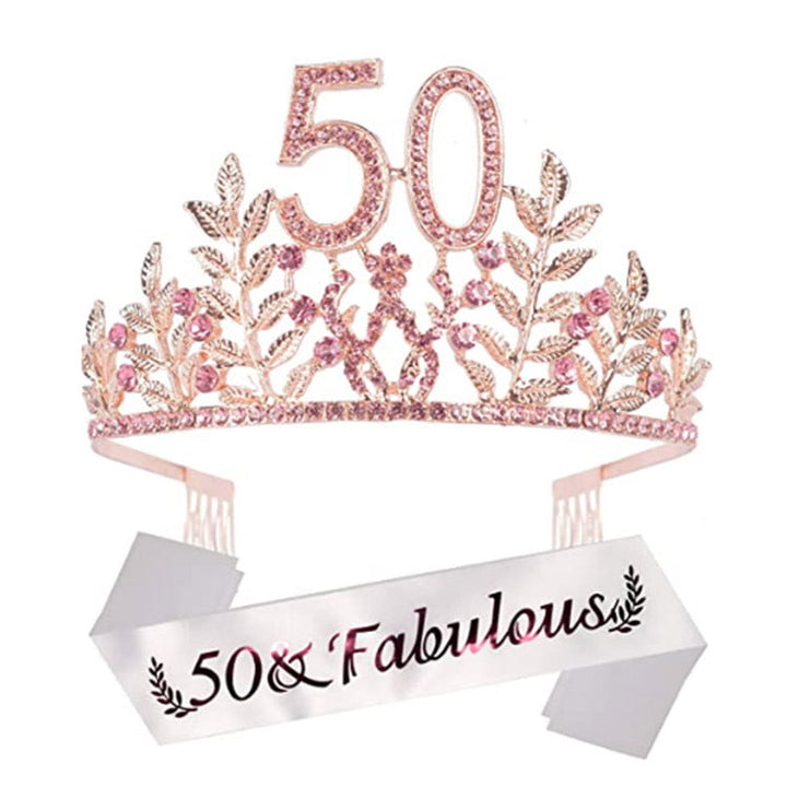 Women's Glamorous Birthday Crown with Shining Rhinestones Kalsten