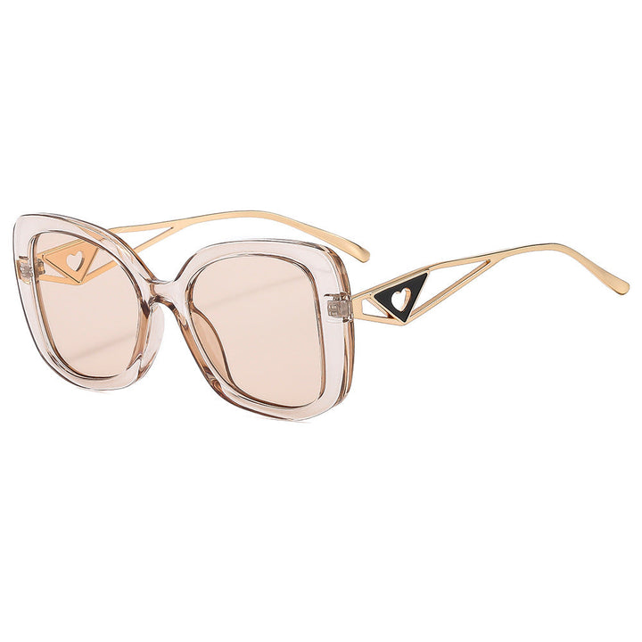 Ladies fashionable oversized sunglasses with luxurious heart detail Kalsten