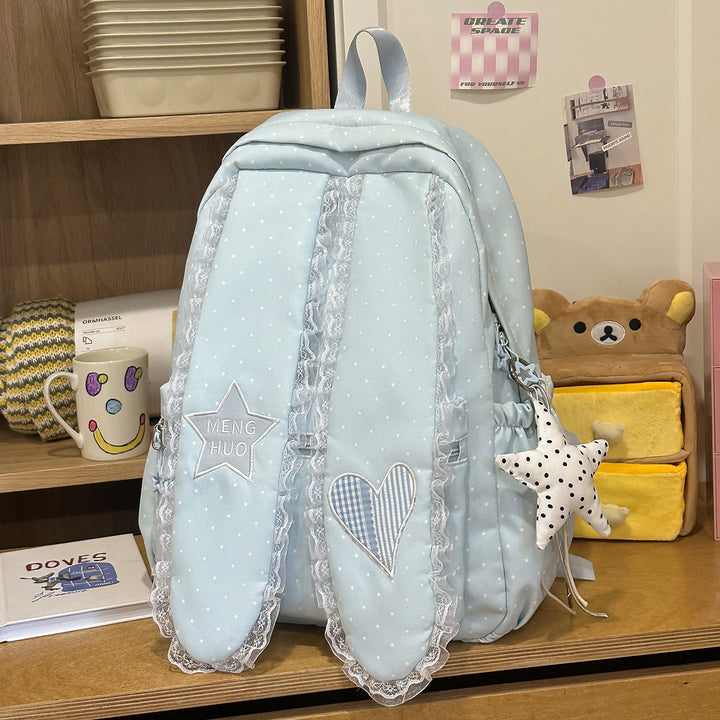 Decorative Lace-Trimmed School Backpack