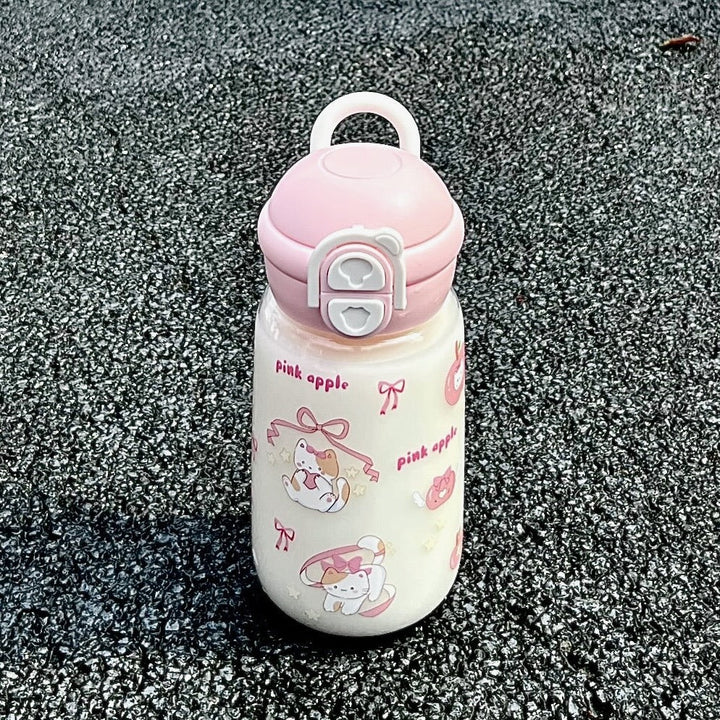 Women's insulated drinking bottle with playful animal design and secure flip-top lid Kalsten