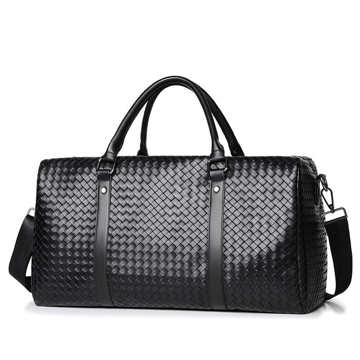 Woven Leather Weekend Duffel Bag Kalsten