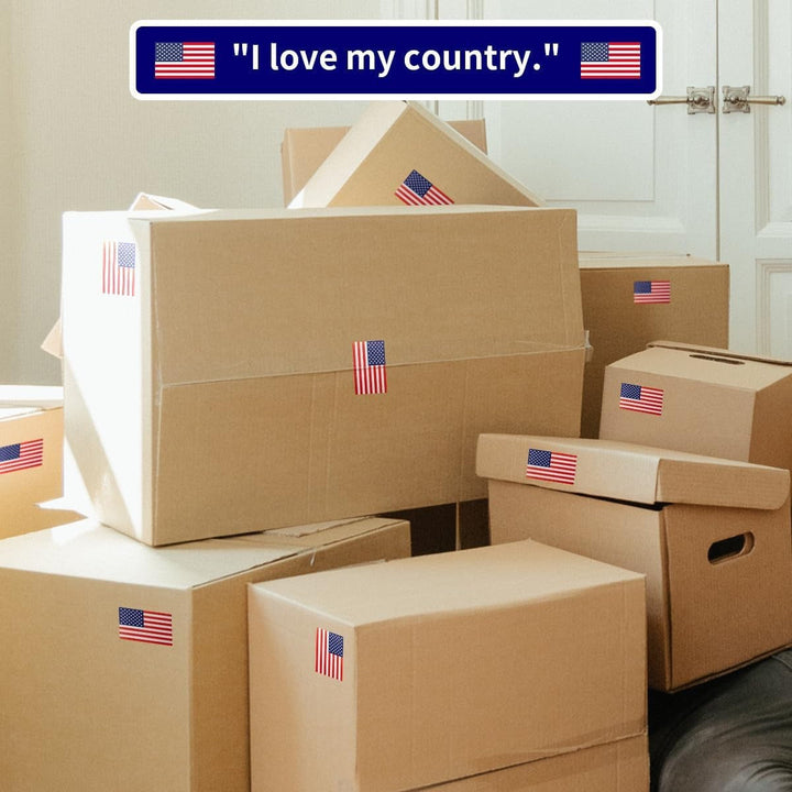 Independence Day adhesive USA flag sticker roll with glossy die-cut labels Kalsten