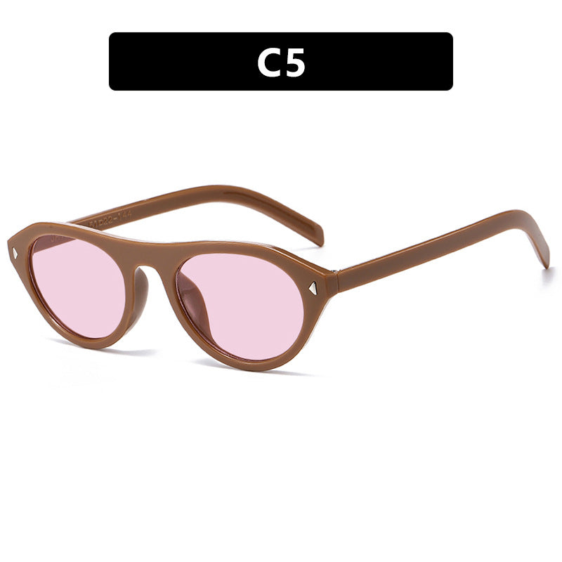 Women's fashionable sunglasses with curved frame and protective UV filter Kalsten