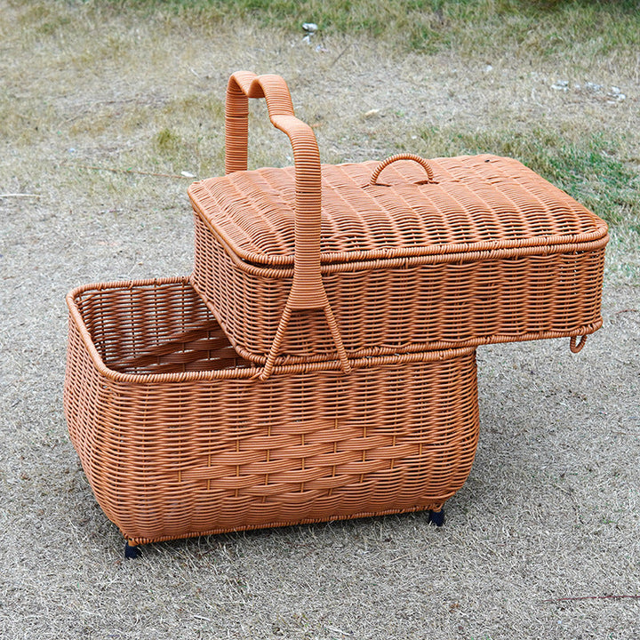 Women's storage basket with lid and handle Kalsten