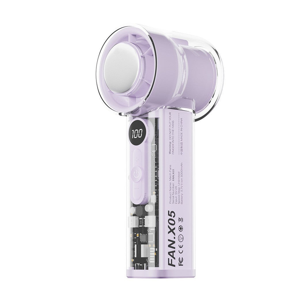 Women's Portable Hand Fan with Digital Speed Display Kalsten