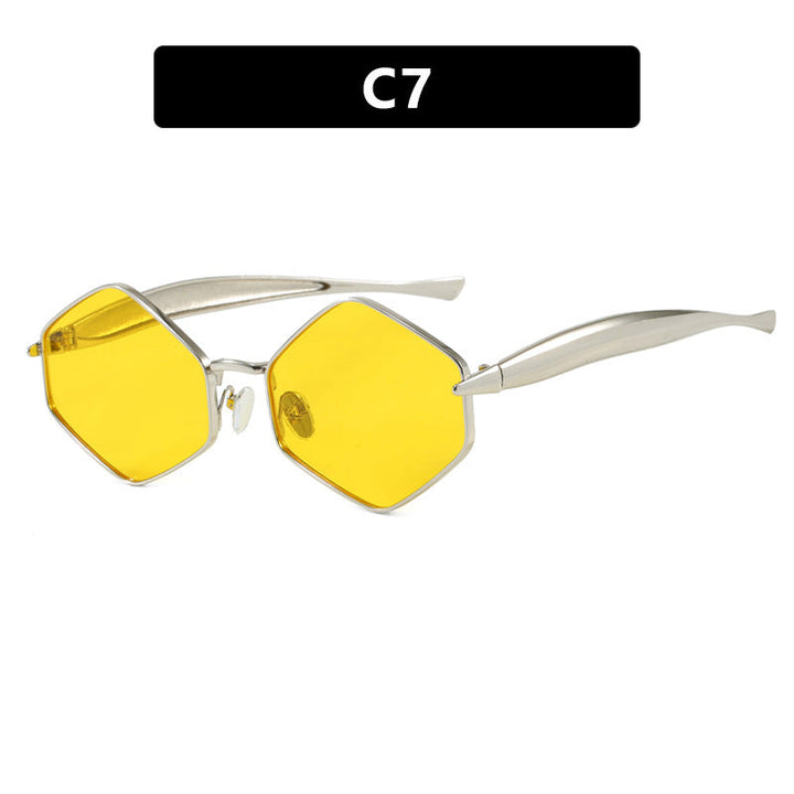 Women's hexagonal sunglasses with elegant metal frame and UV protection Kalsten