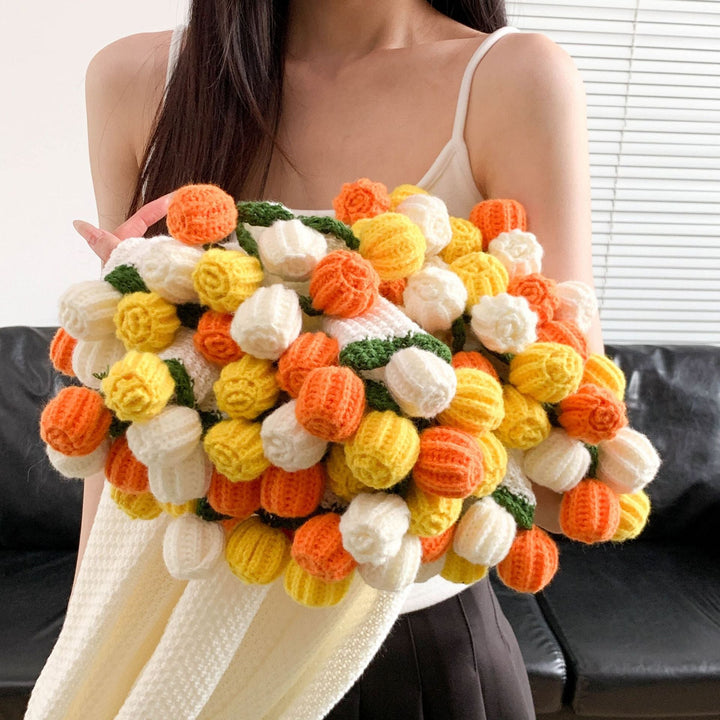 Cozy flower knit scarf Kalsten