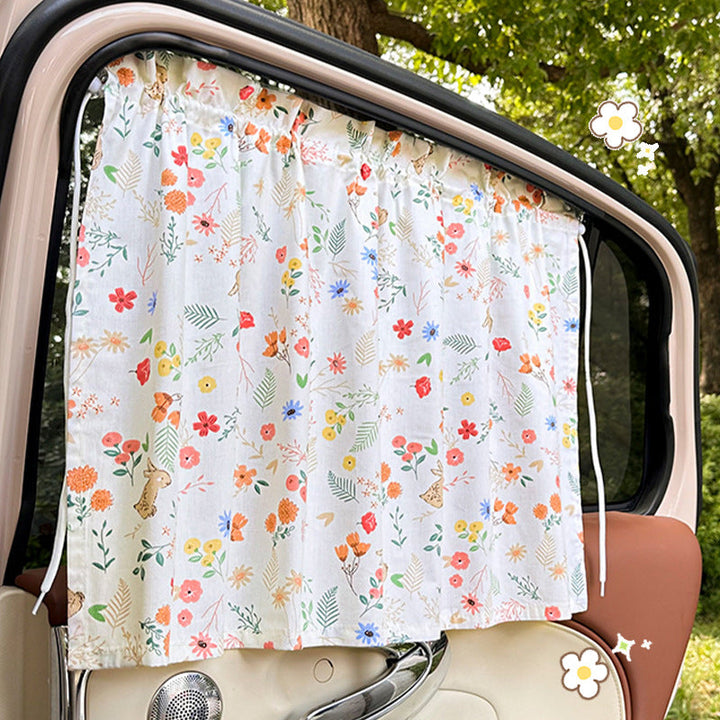 Unisex nan sun protection car curtain with elastic fastening strap and opaque cotton blend Kalsten