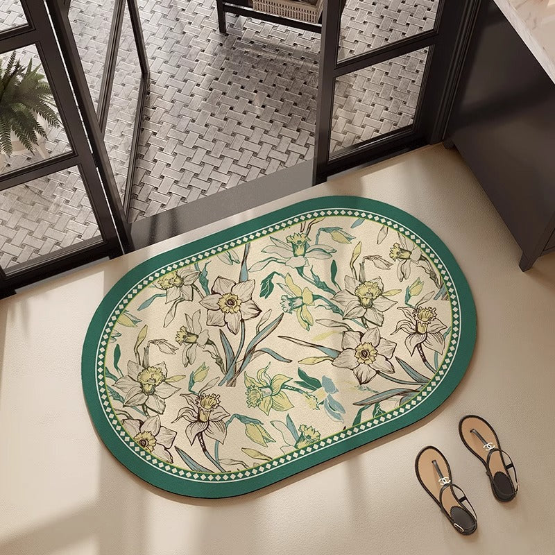 Floral Design Decorative Area Mat Kalsten