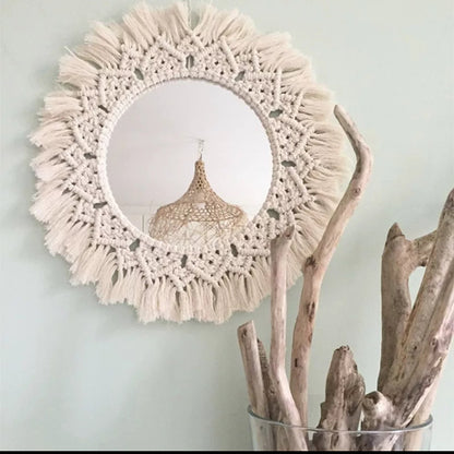 Decorative Macrame Wall Mirror Acalora