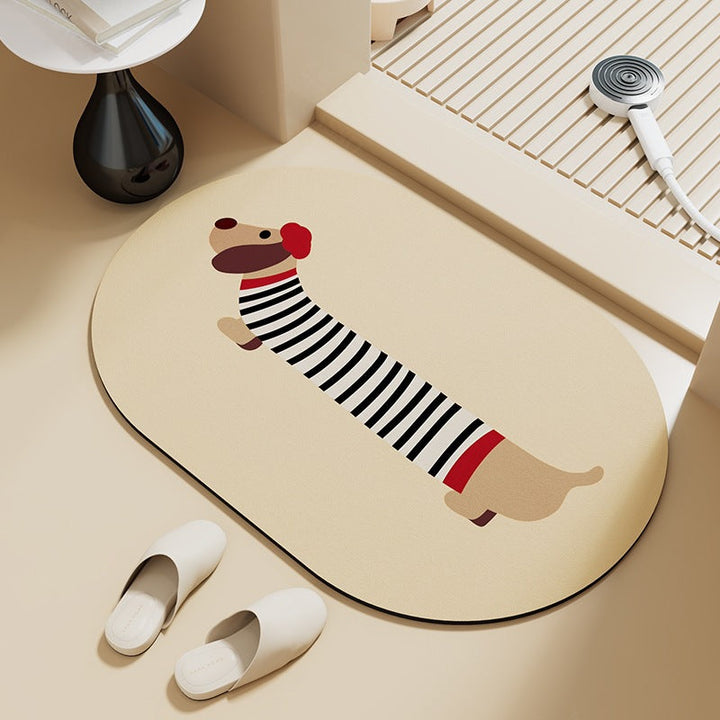 Playful Dog-Themed Bath Mat