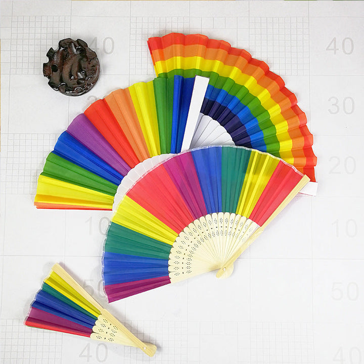 Women's colorful hand fan with artistic design Kalsten