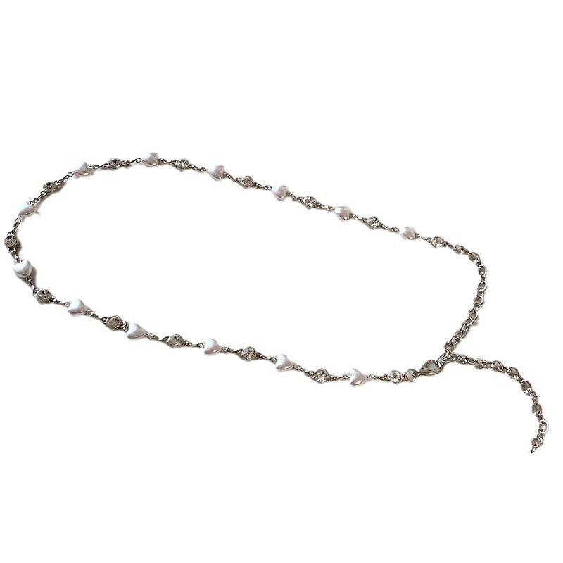 Elegant necklace with pearls and heart pendants Kalsten