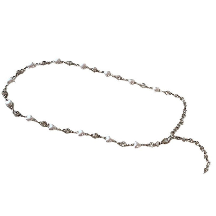 Elegant necklace with pearls and heart pendants Kalsten