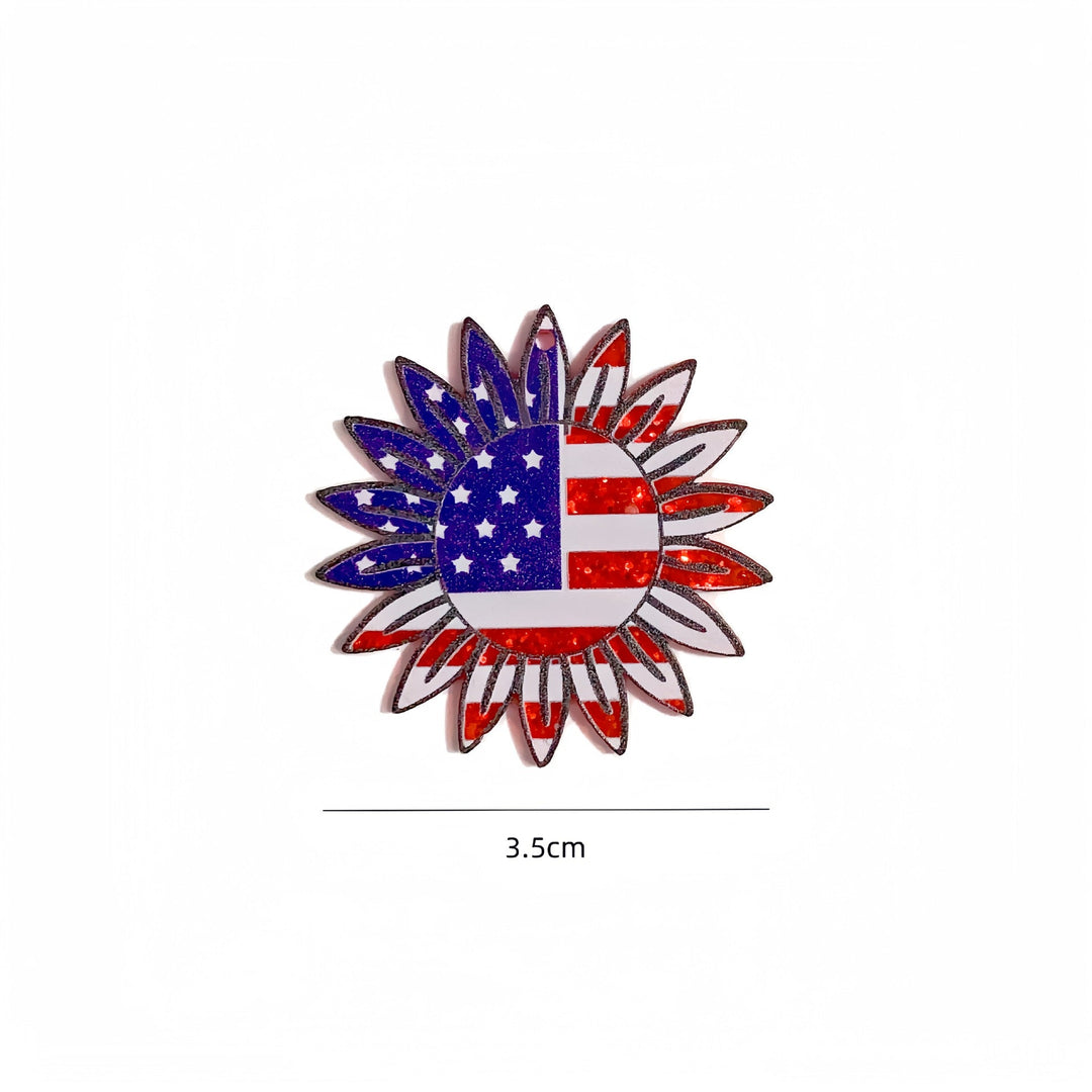 Unisex nan heart-shaped USA flag pendant acrylic with hole Kalsten