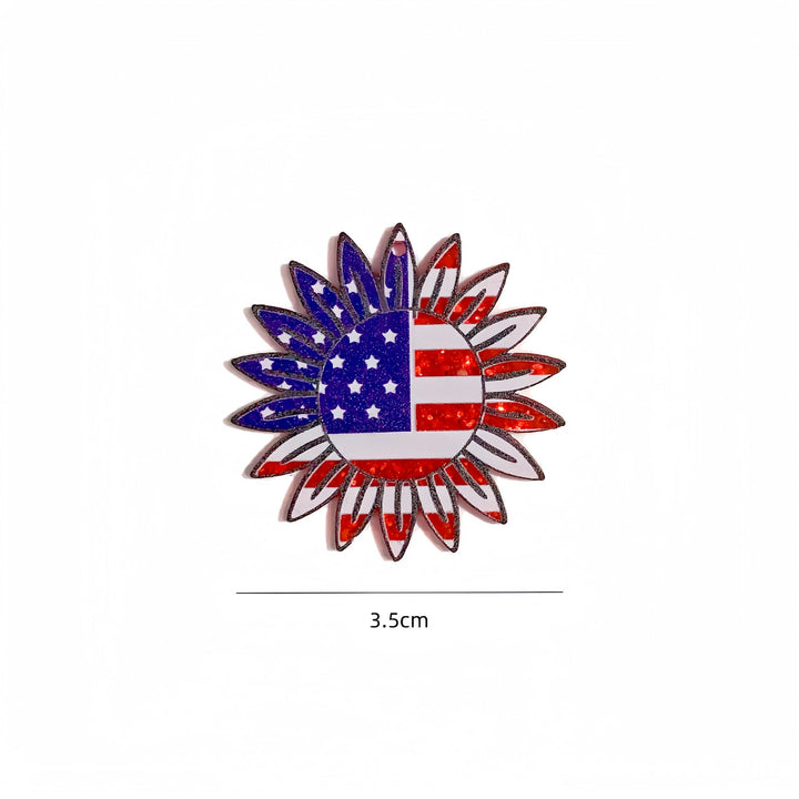 Unisex nan heart-shaped USA flag pendant acrylic with hole Kalsten