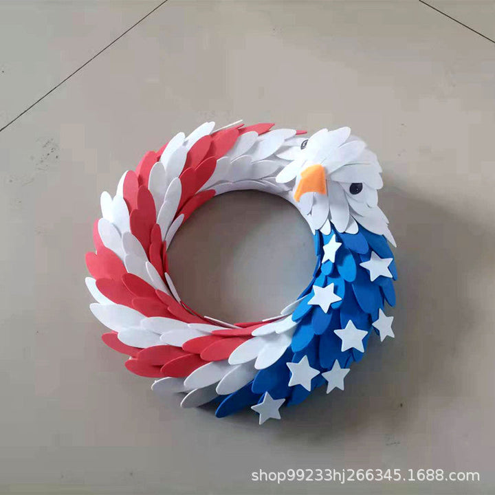 Unisex nan handcrafted patriotic eagle door wreath with layered feather effect Kalsten