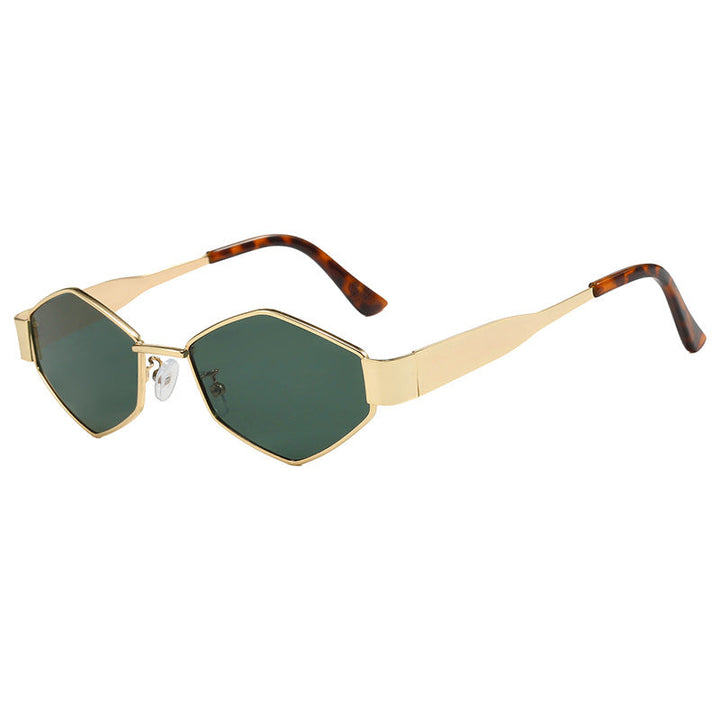 Women's geometric sunglasses with narrow metal frame and polarized lenses Kalsten