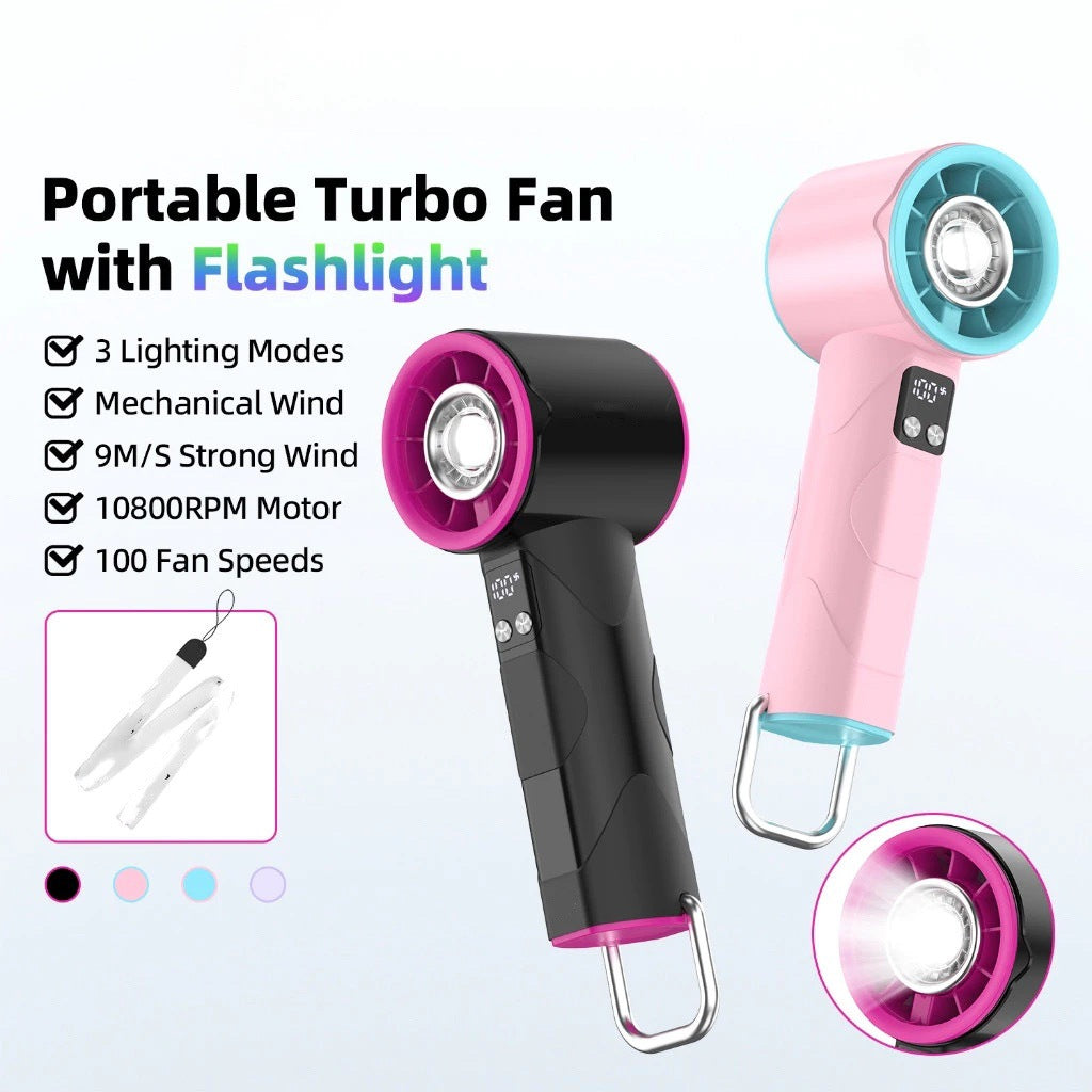 Women's high-speed handheld fan with integrated LED light Kalsten