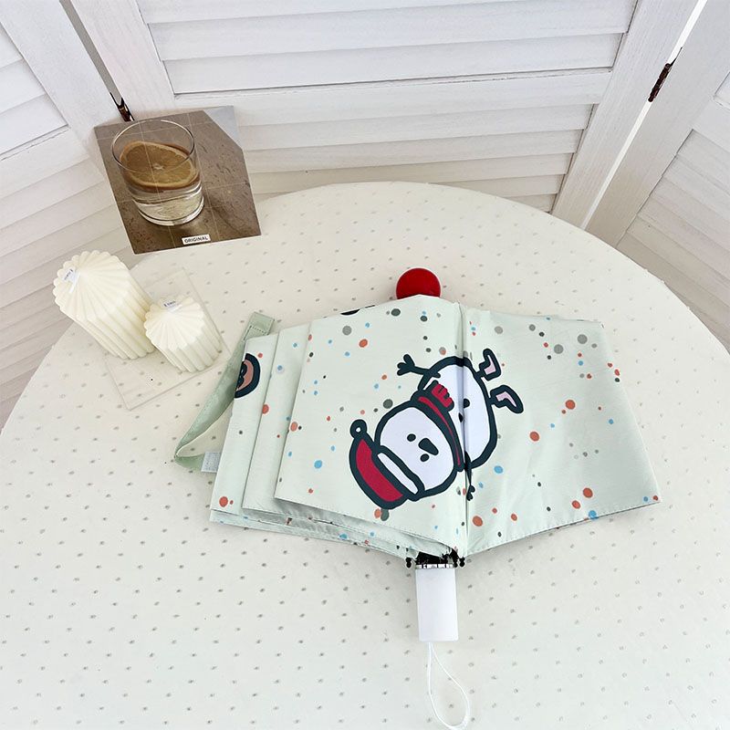 Women's Automatic Folding Umbrella with Cheerful Snowman Design Kalsten
