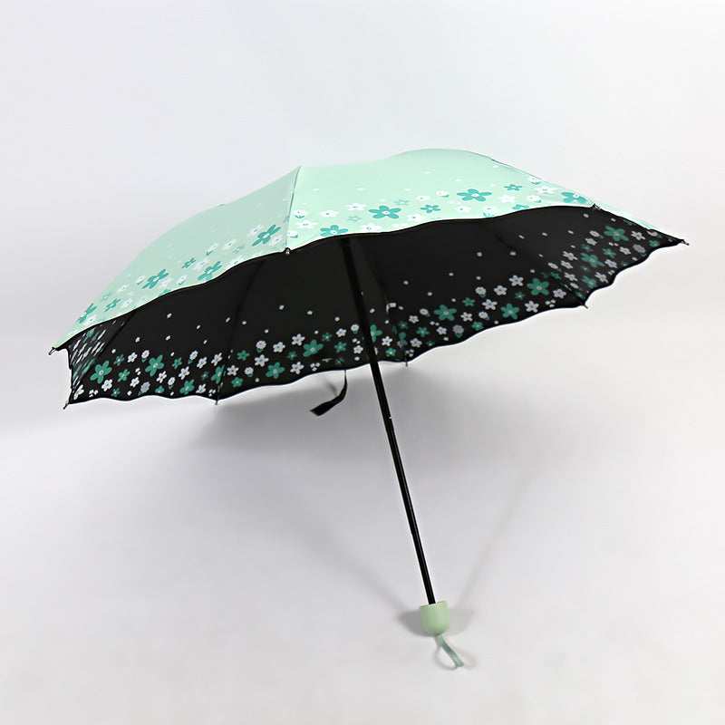 Women's Folding Umbrella with Detailed Floral Design Kalsten
