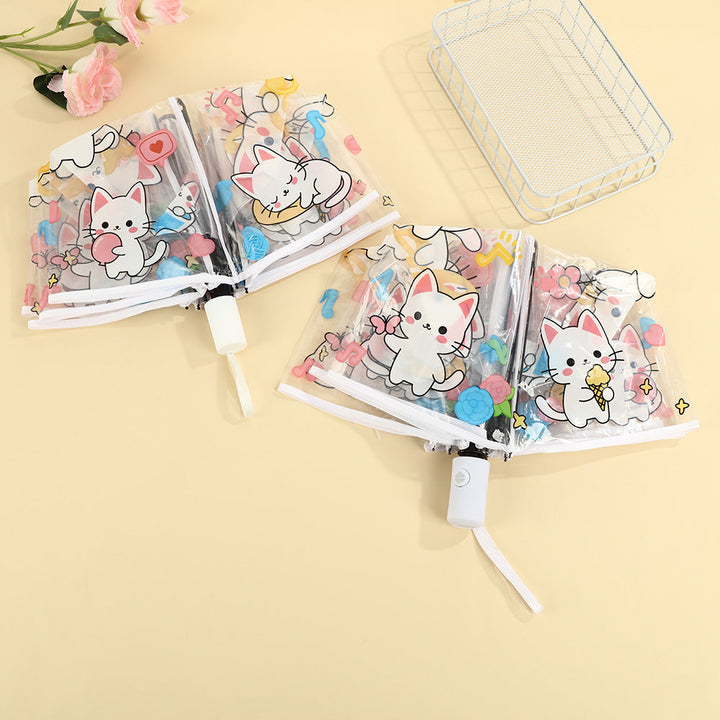 Women's transparent zipper pouch with cute cat designs Kalsten
