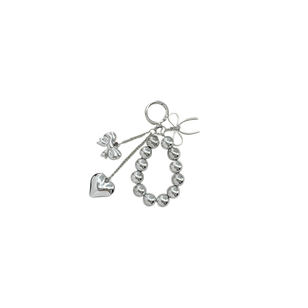 Elegant Heart and Bow Charm Keychain Kalsten