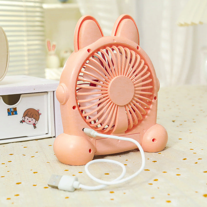 Unisex portable table fan in cute animal design with USB connection and rechargeable battery Kalsten