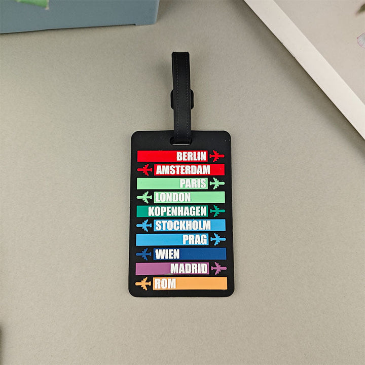 Unisex luggage tag with international travel destinations Kalsten