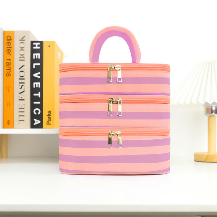 Cosmetic organizer bag with multiple compartments Kalsten