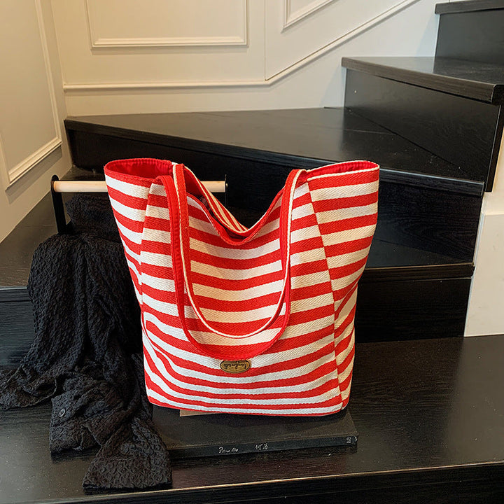 Casual Striped Beach Tote Kalsten