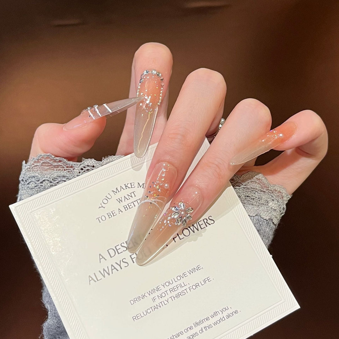 Crystal-Embellished Press-On Nail Extensions Kalsten