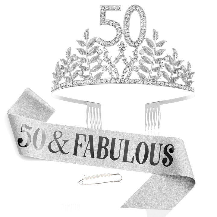 Women's Glamorous Birthday Crown with Shining Rhinestones Kalsten