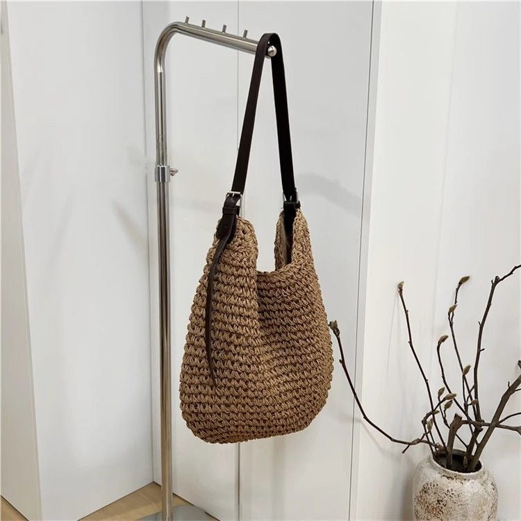 Braided shoulder bag with elegant leather strap Kalsten
