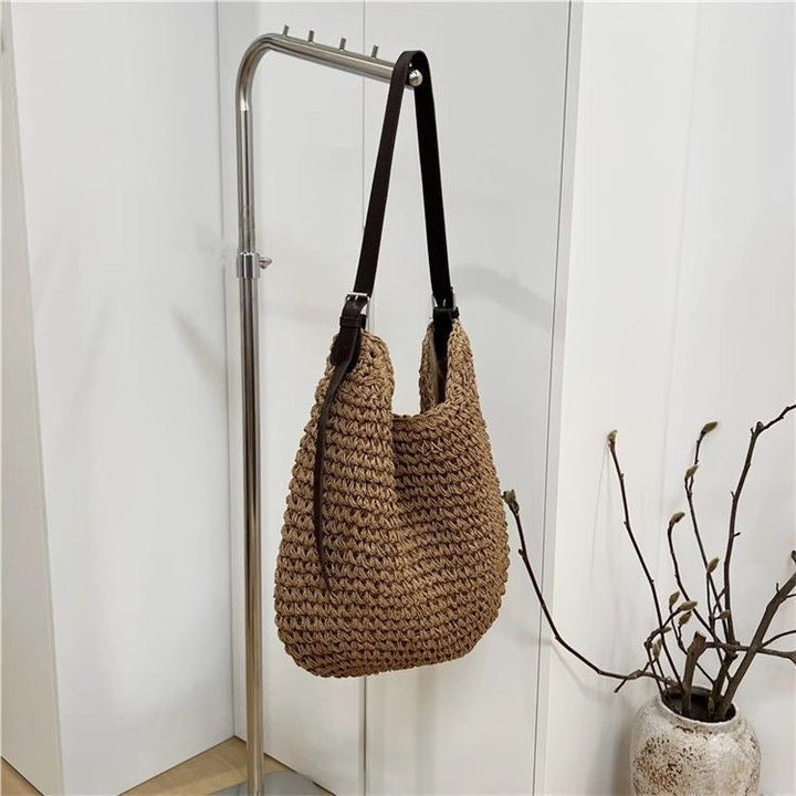 Handcrafted macrame shoulder bag with leather straps Kalsten
