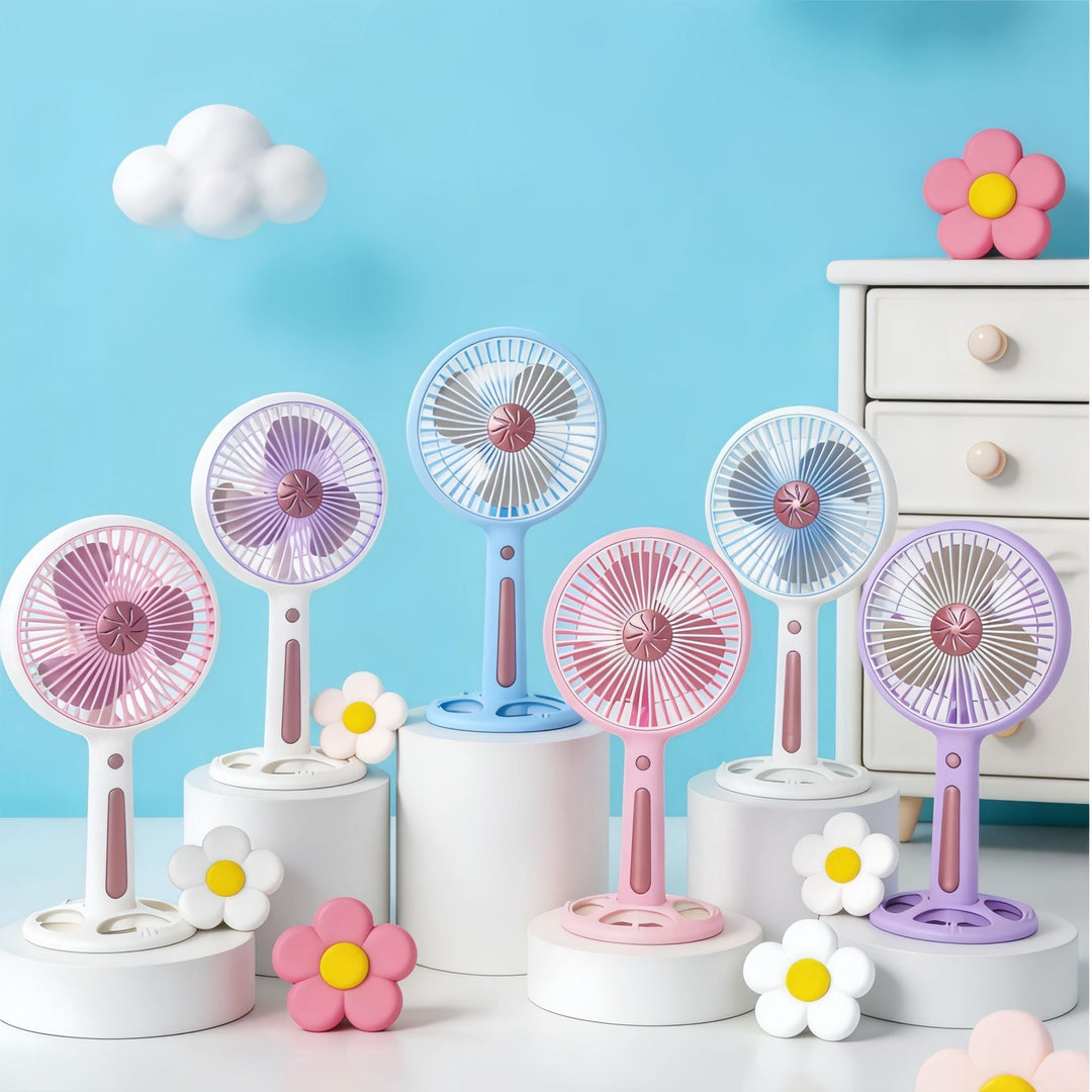 Women's Portable Mini Fan with USB Charging Function and Ergonomic Handle Kalsten