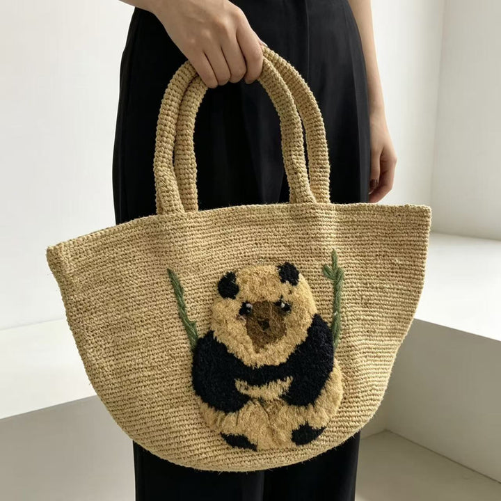 South Sea suitable basket bag with panda motif Kalsten