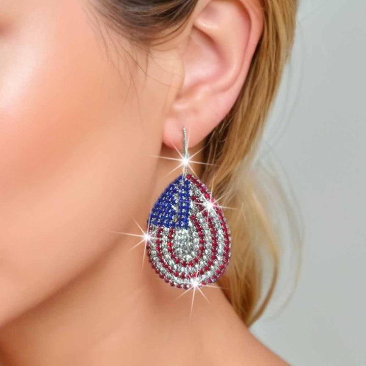 Women nano sparkling statement earrings with long rhinestone tassels Kalsten
