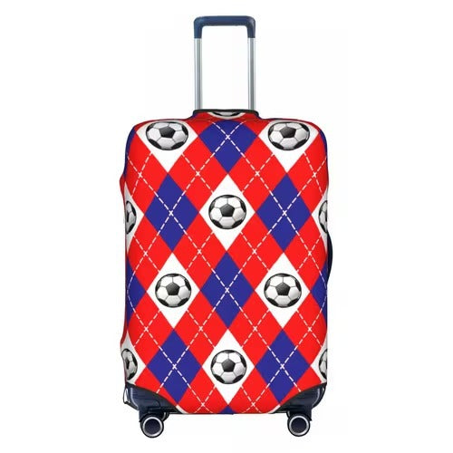 Unisex nan elastic luggage cover with football argyle pattern, tear-resistant stretch cover for trolley with handle and wheel openings Kalsten