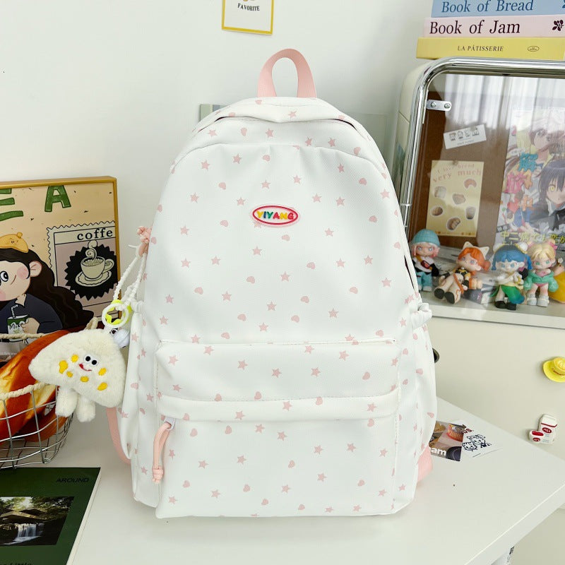 Casual Star-Patterned School Backpack