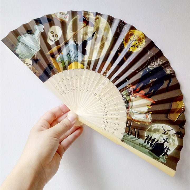 Women decorative fan with Halloween motifs Kalsten