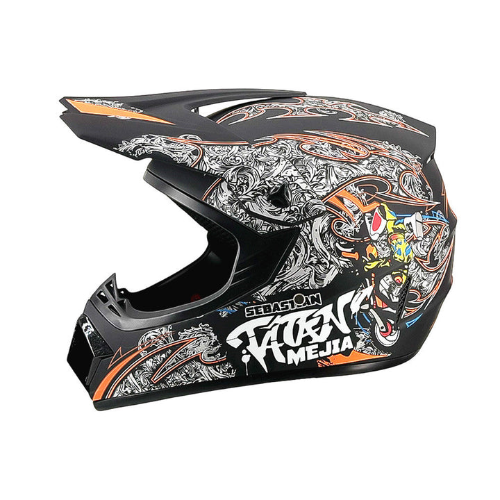 full-face motocross helmet with extended visor and reinforced chin guard Kalsten