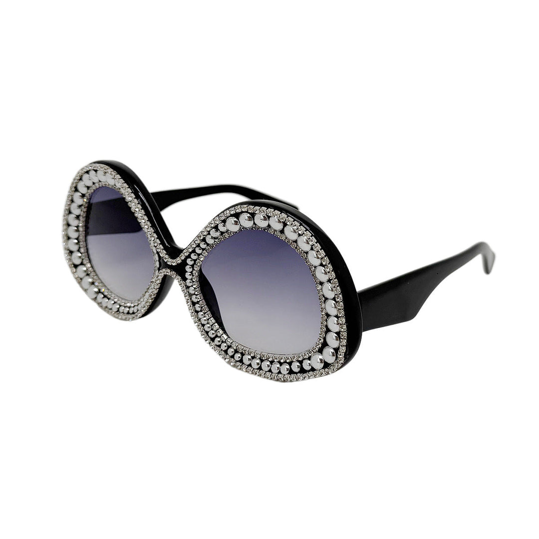 Ladies Glamorous Statement Sunglasses with Sparkling Crystal Frame Kalsten