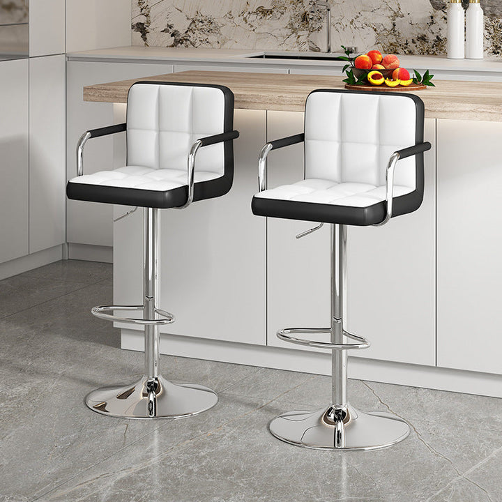 Modern Bar Stool With Functional Height Adjustment And Comfortable Pu Upholstery Kalsten