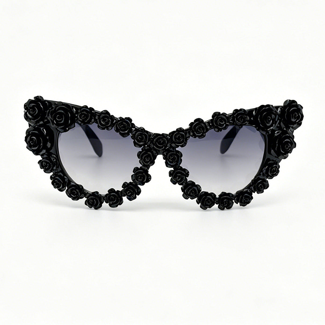 Women's Heart-Shaped Sunglasses with Floral Application Kalsten
