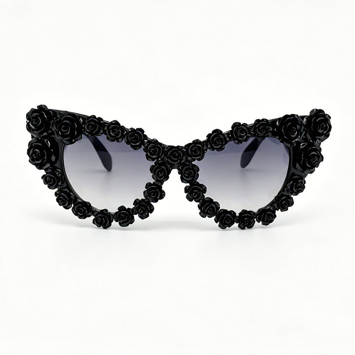 Women's Heart-Shaped Sunglasses with Floral Application Kalsten